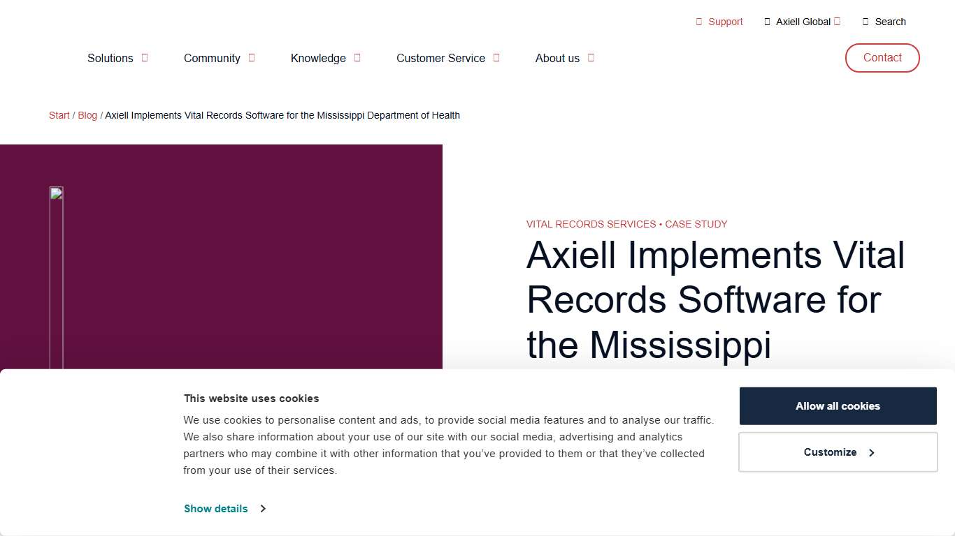 Axiell Implements Vital Records Software for the Mississippi Department of Health - Axiell