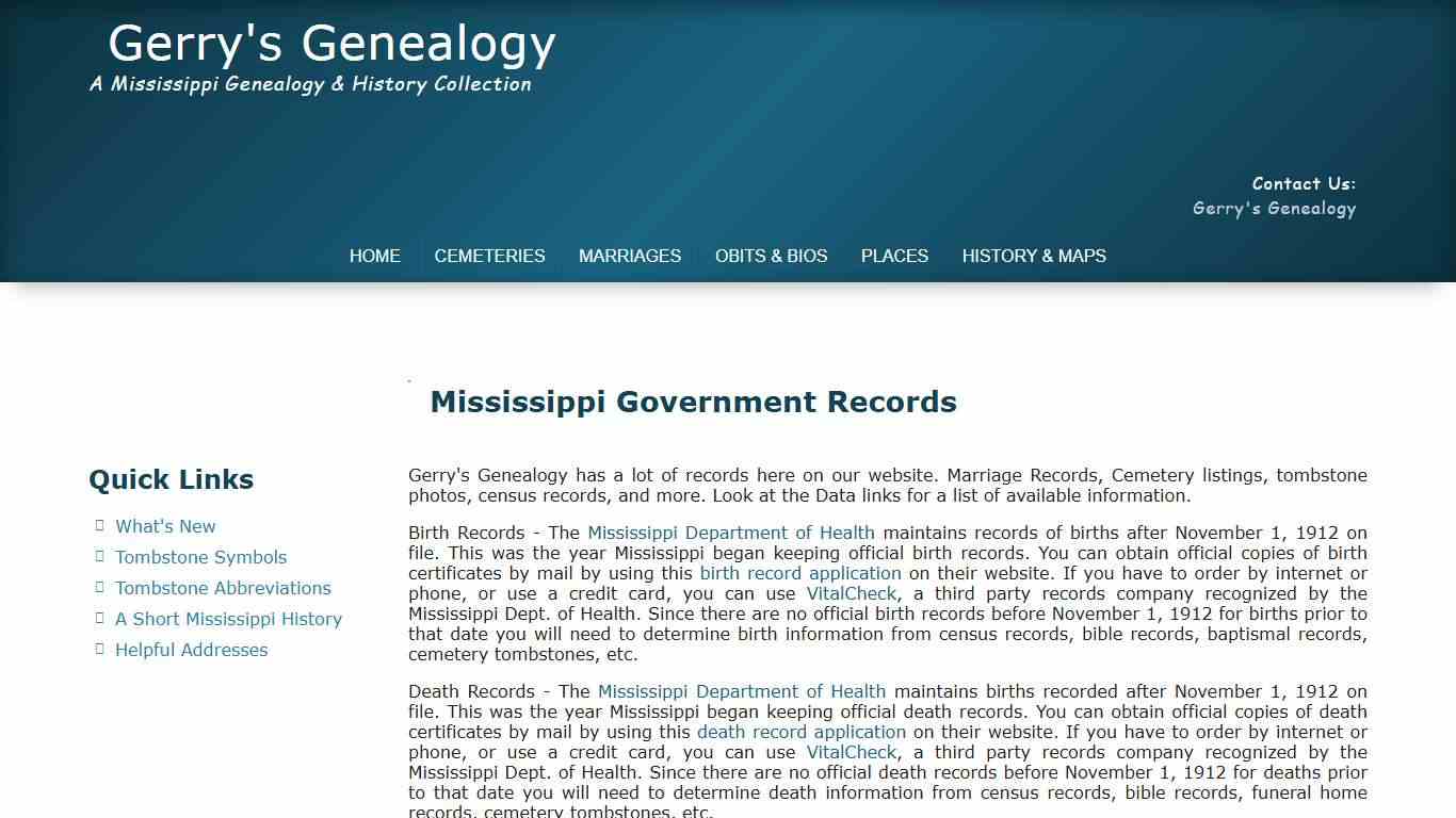Mississippi Government Records